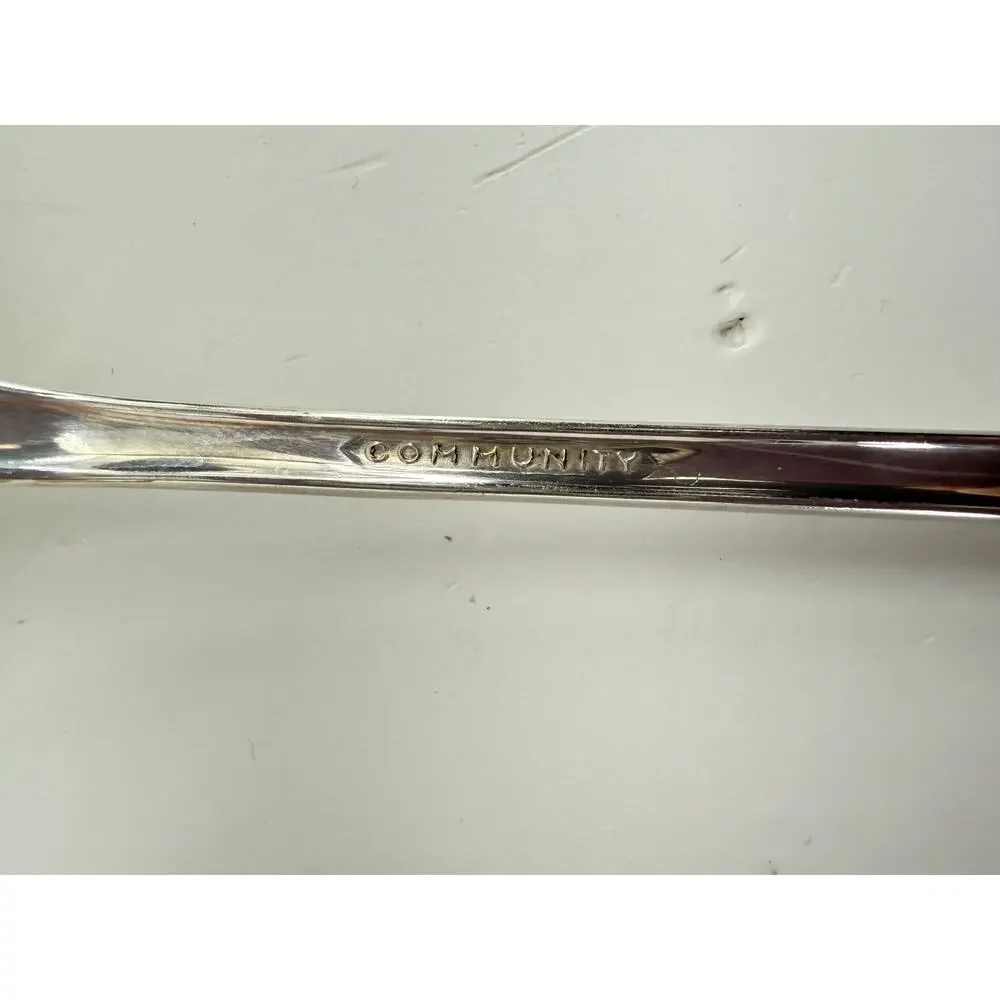 Oneida Evening Star Iced Tea Spoons Long Handle Silverplate 1950s Lot of 8